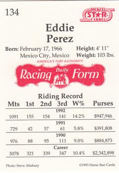 1993 Jockey Star #134 Eddie Perez Back